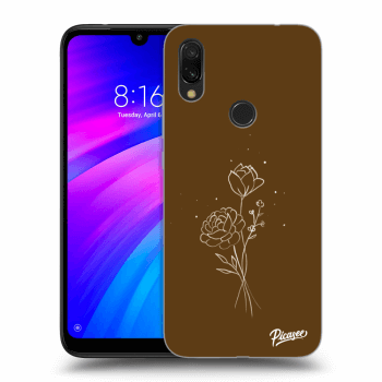 Ovitek za Xiaomi Redmi 7 - Brown flowers