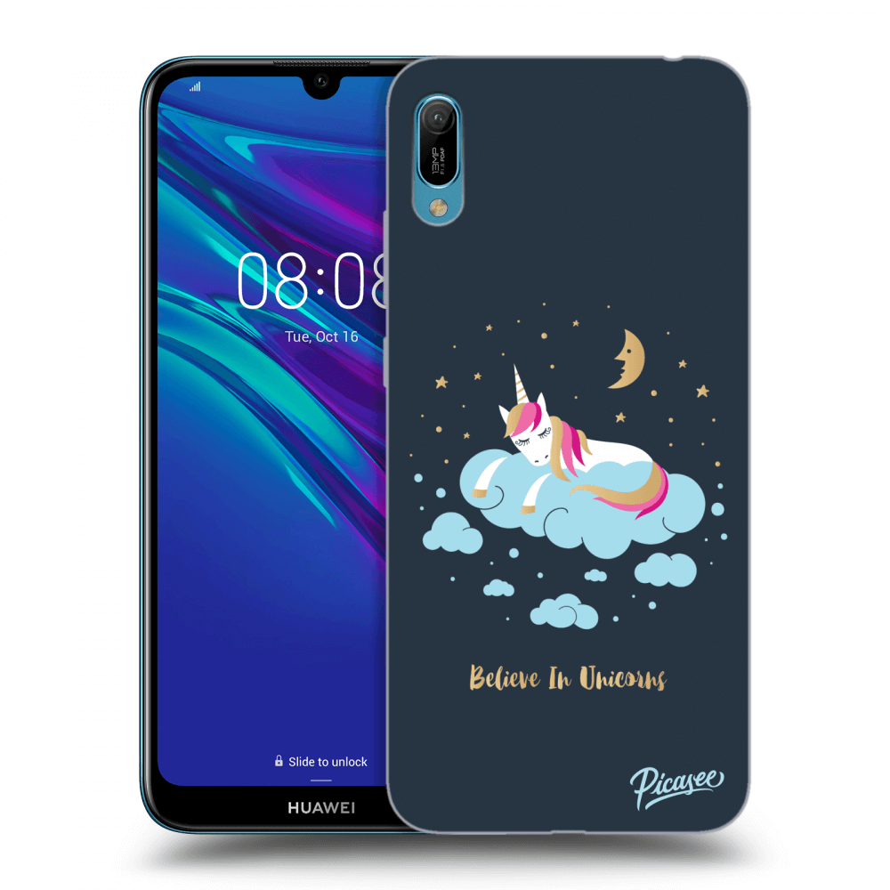 Picasee silikonski črni ovitek za Huawei Y6 2019 - Believe In Unicorns