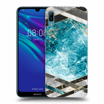 Picasee silikonski črni ovitek za Huawei Y6 2019 - Blue geometry