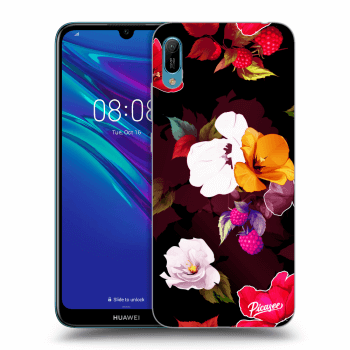 Picasee silikonski črni ovitek za Huawei Y6 2019 - Flowers and Berries
