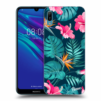 Picasee silikonski črni ovitek za Huawei Y6 2019 - Pink Monstera