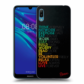 Picasee silikonski črni ovitek za Huawei Y6 2019 - Motto life