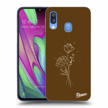 Ovitek za Samsung Galaxy A40 A405F - Brown flowers