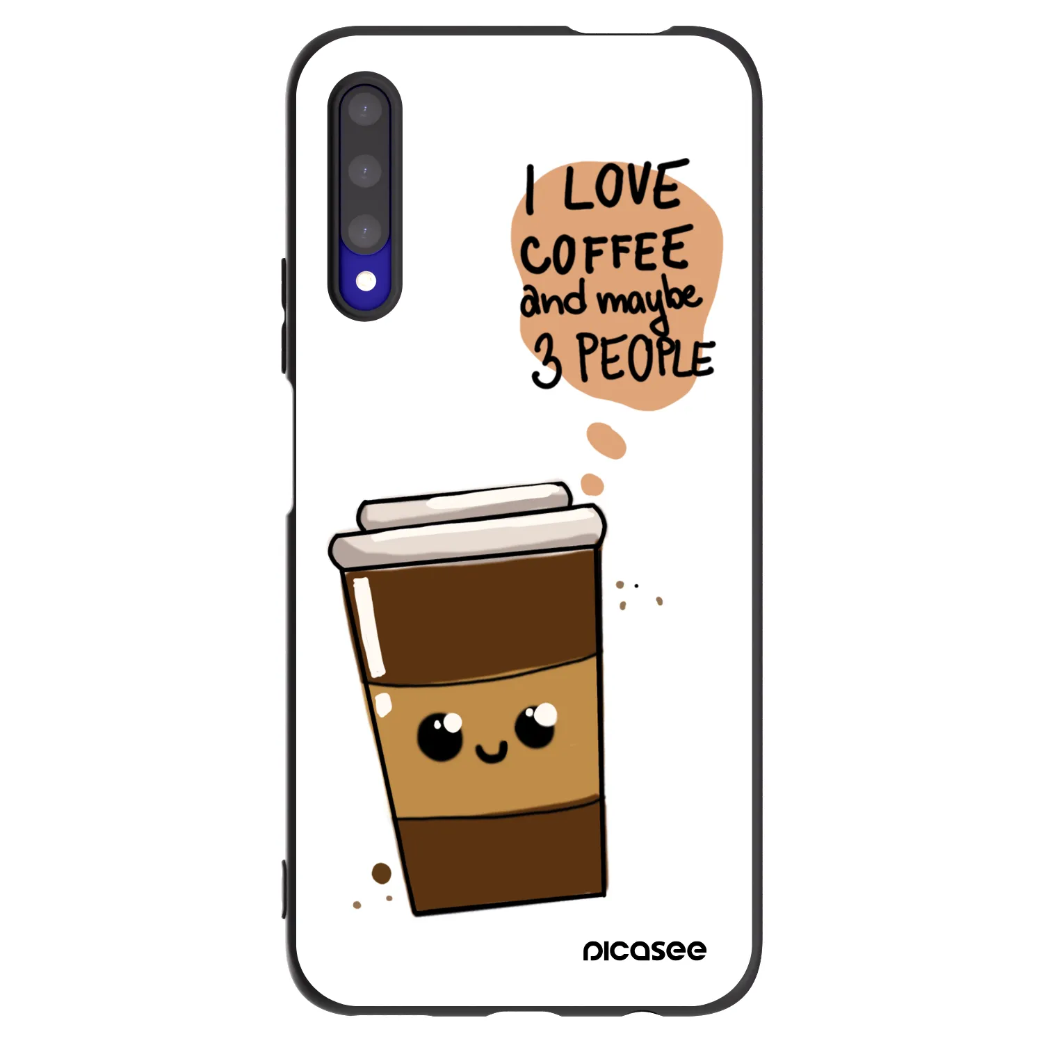 Picasee silikonski črni ovitek za Honor 9X Pro - Cute coffee