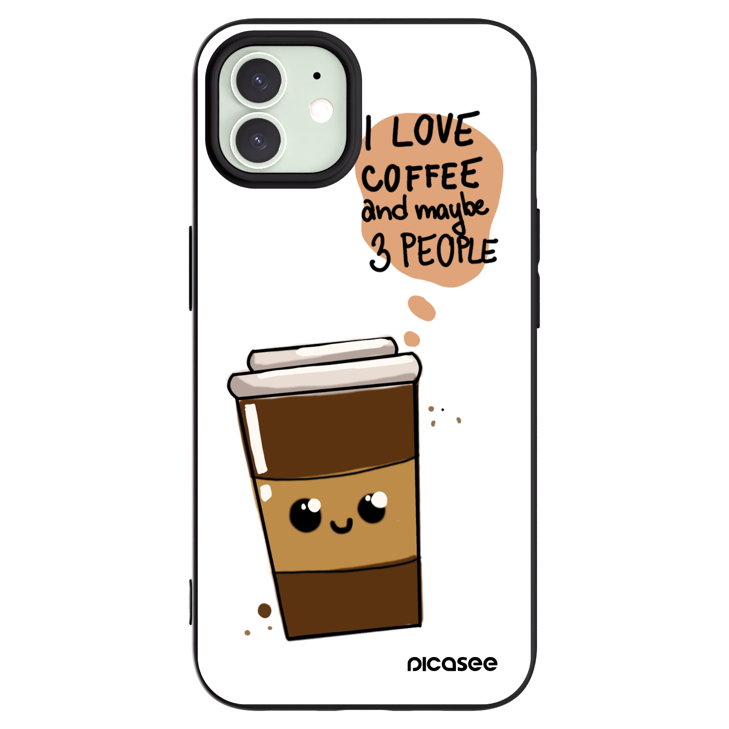Picasee silikonski črni ovitek za Apple iPhone 12 Pro - Cute coffee