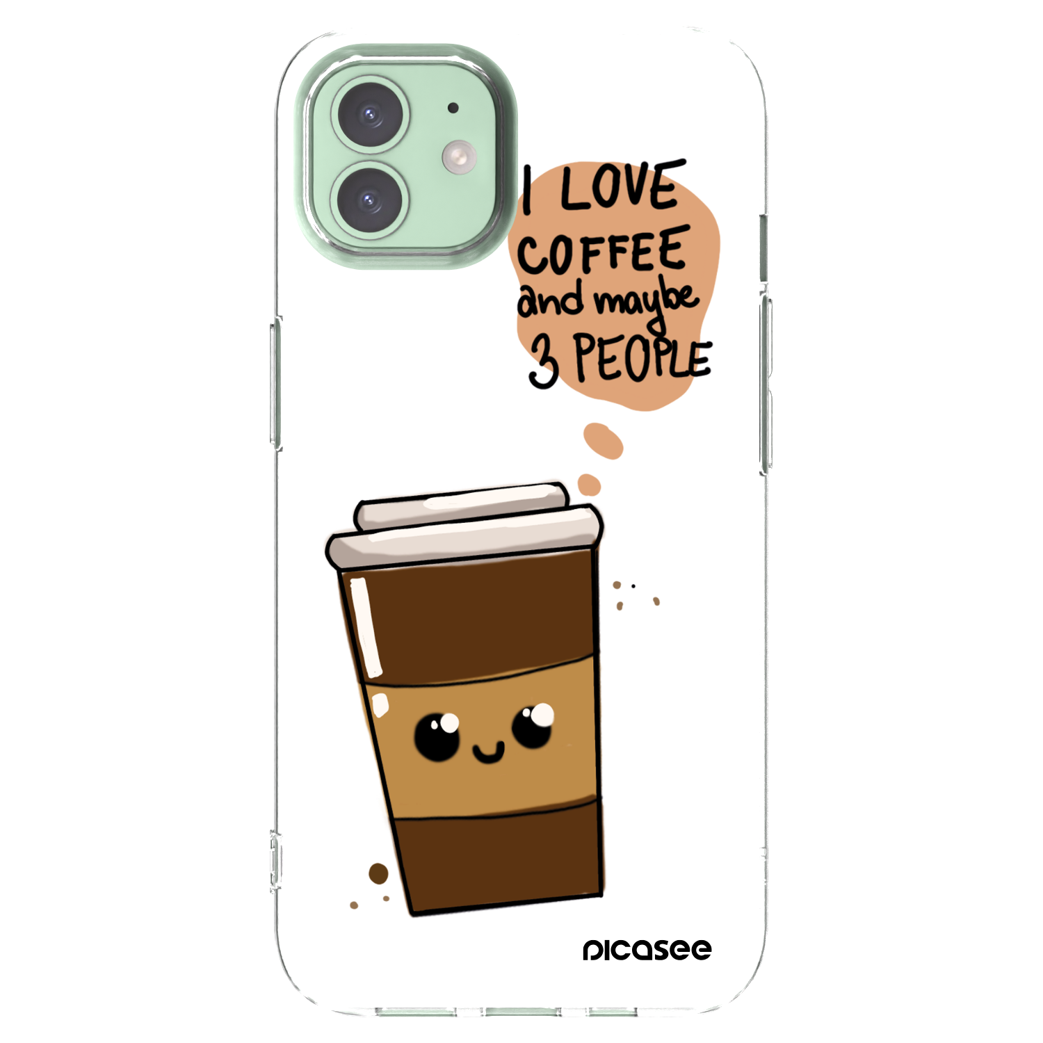 Picasee silikonski prozorni ovitek za Apple iPhone 12 Pro - Cute coffee