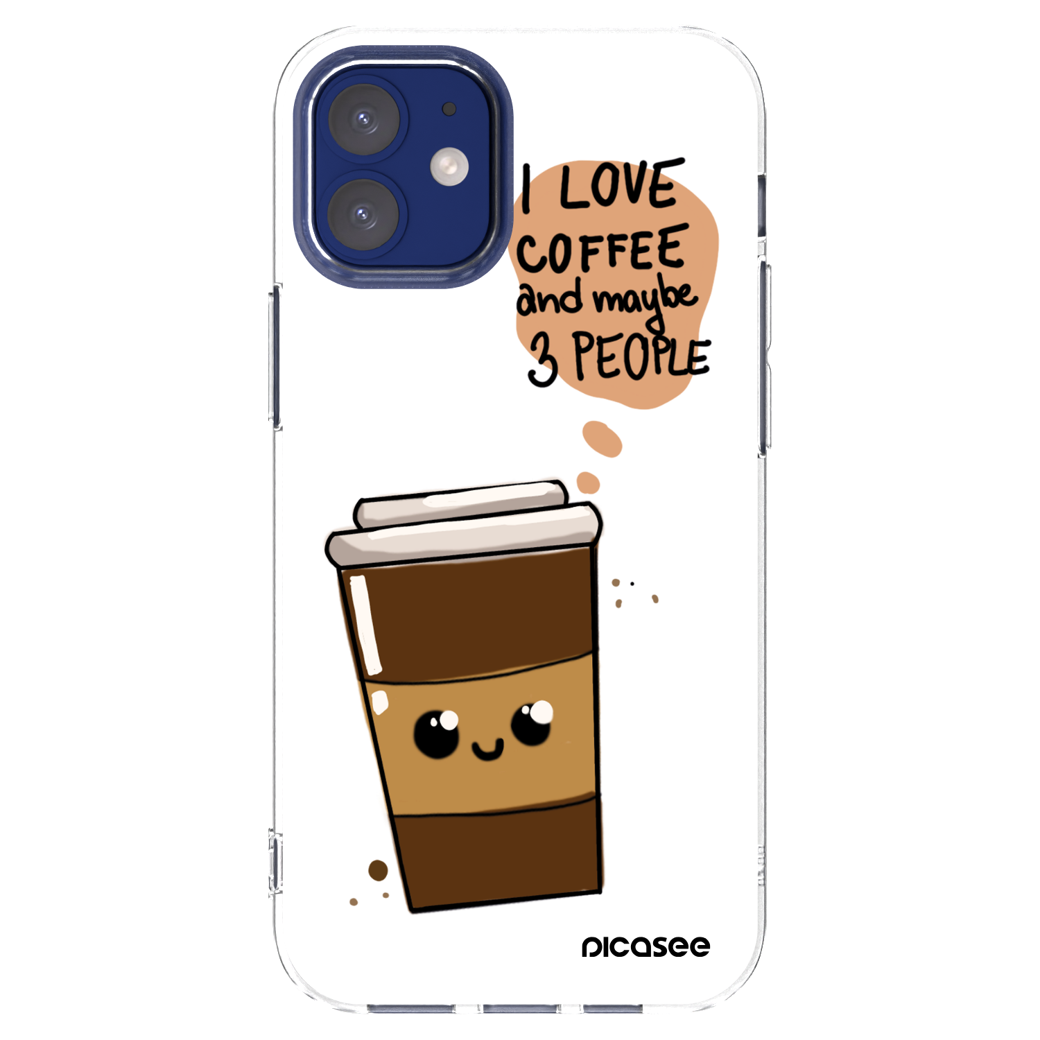 Picasee silikonski prozorni ovitek za Apple iPhone 12 mini - Cute coffee