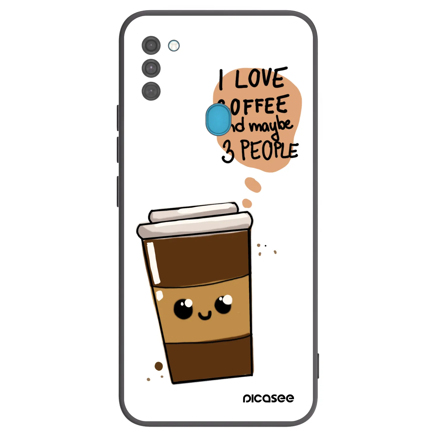 Picasee silikonski črni ovitek za Samsung Galaxy M11 - Cute coffee