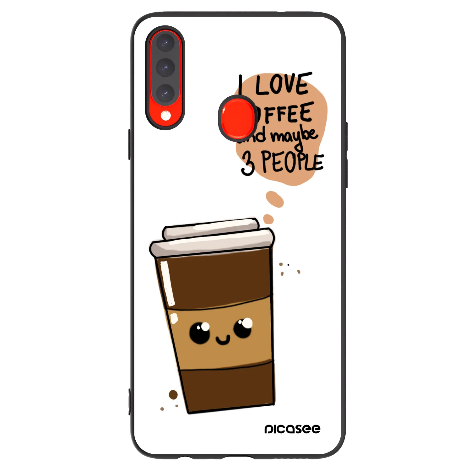 Picasee silikonski črni ovitek za Samsung Galaxy A20s - Cute coffee