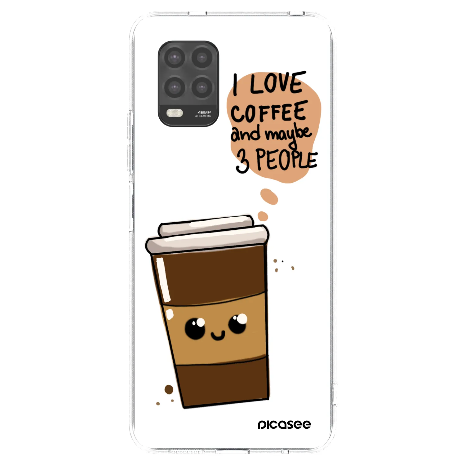 Picasee silikonski prozorni ovitek za Xiaomi Mi 10 Lite - Cute coffee