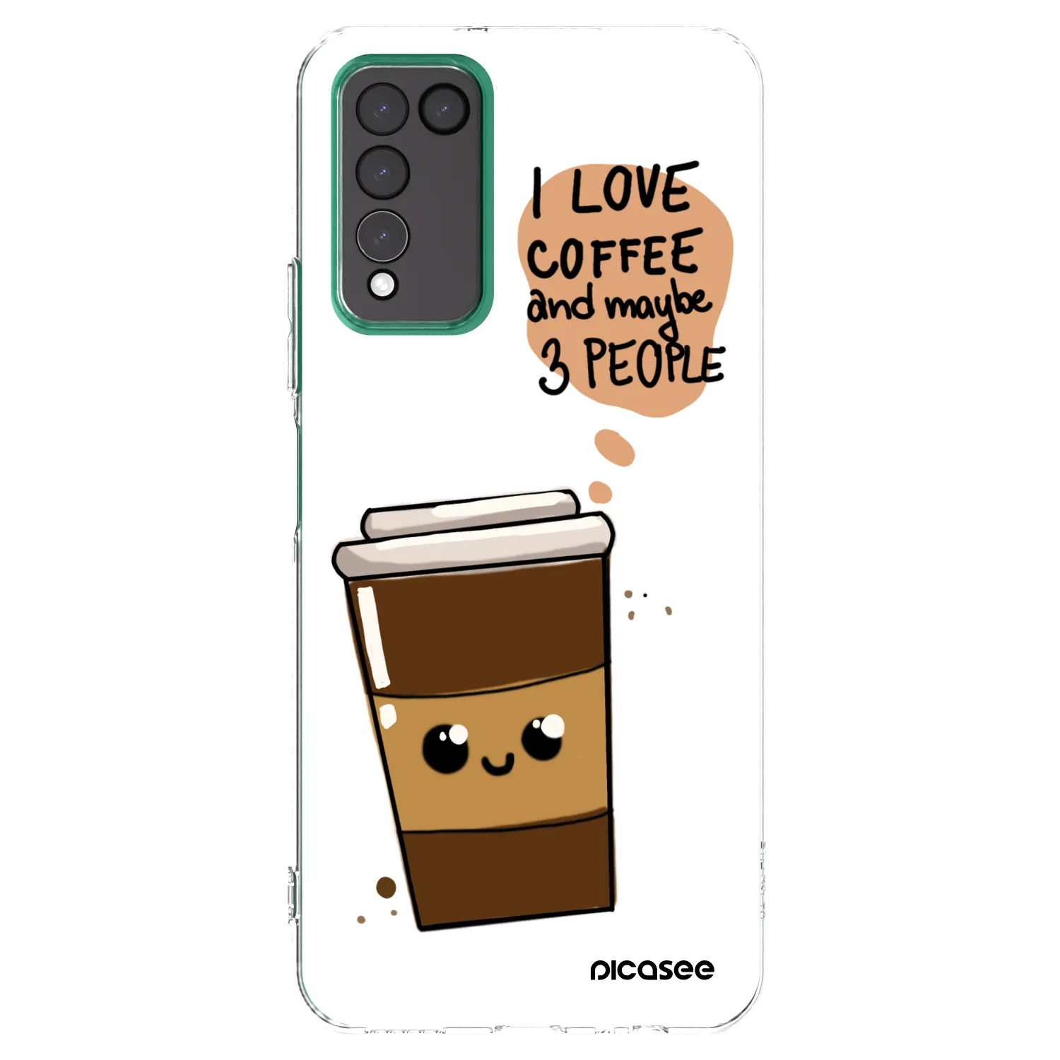 Picasee silikonski prozorni ovitek za Honor 10X Lite - Cute coffee