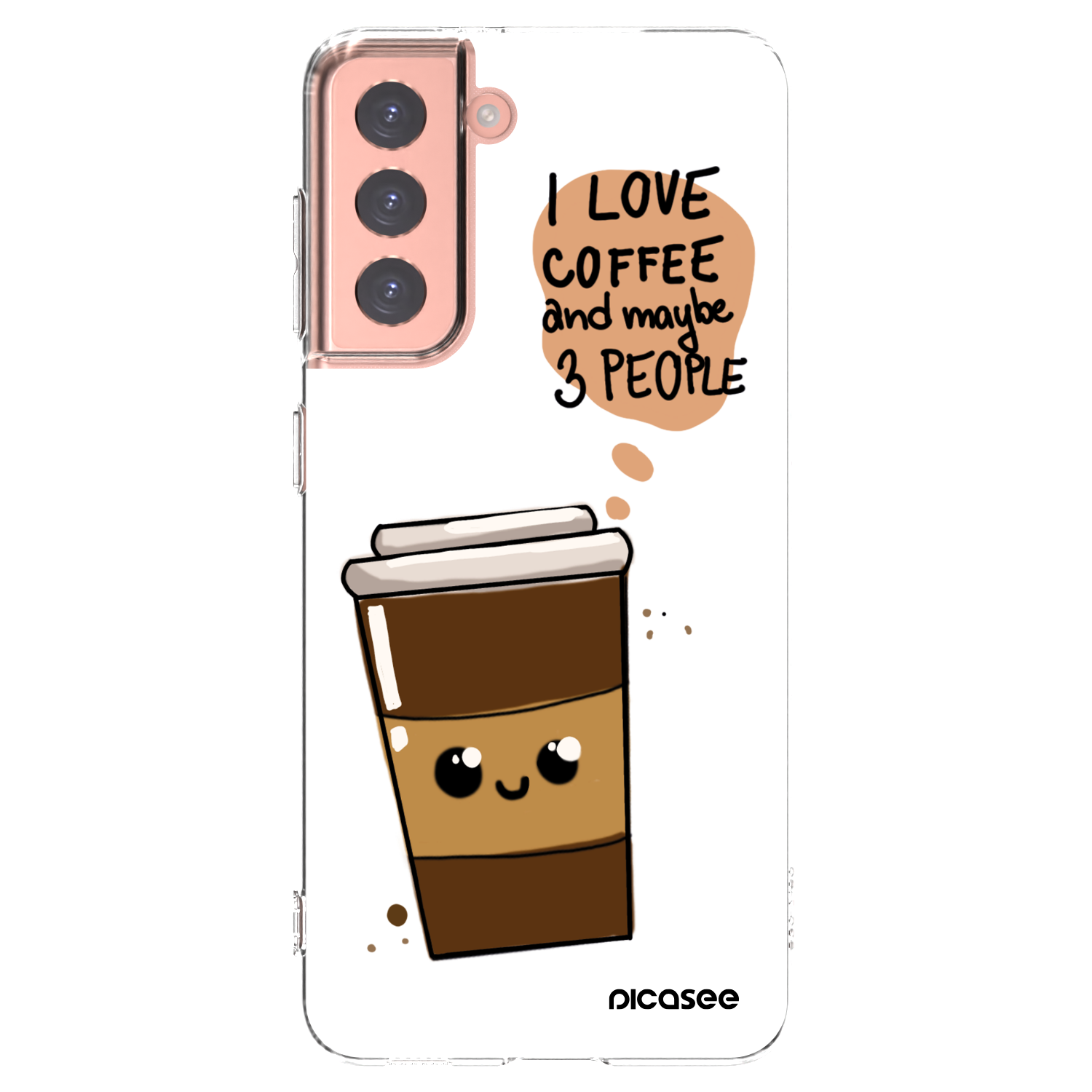 Picasee silikonski prozorni ovitek za Samsung Galaxy S21 5G G991B - Cute coffee
