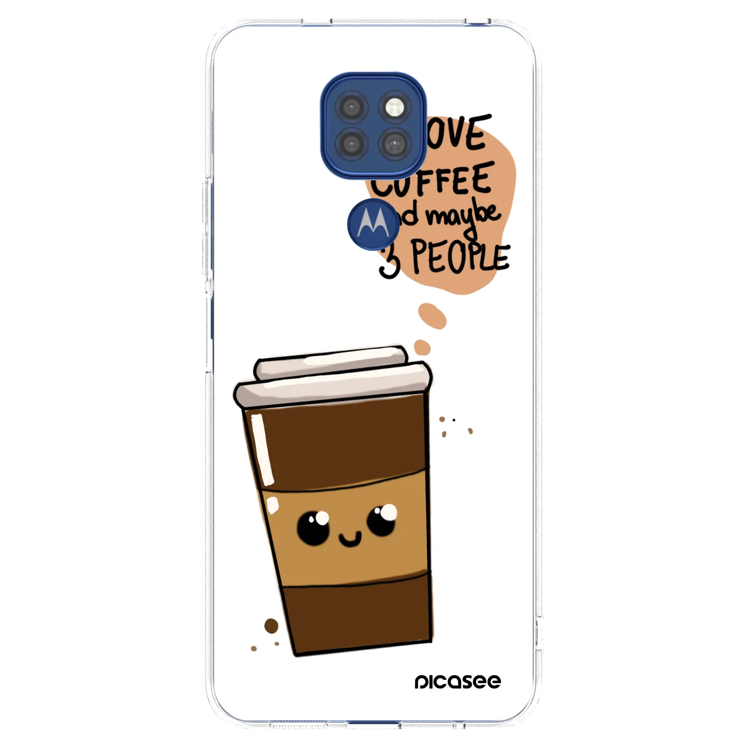 Picasee silikonski prozorni ovitek za Motorola Moto G9 Play - Cute coffee