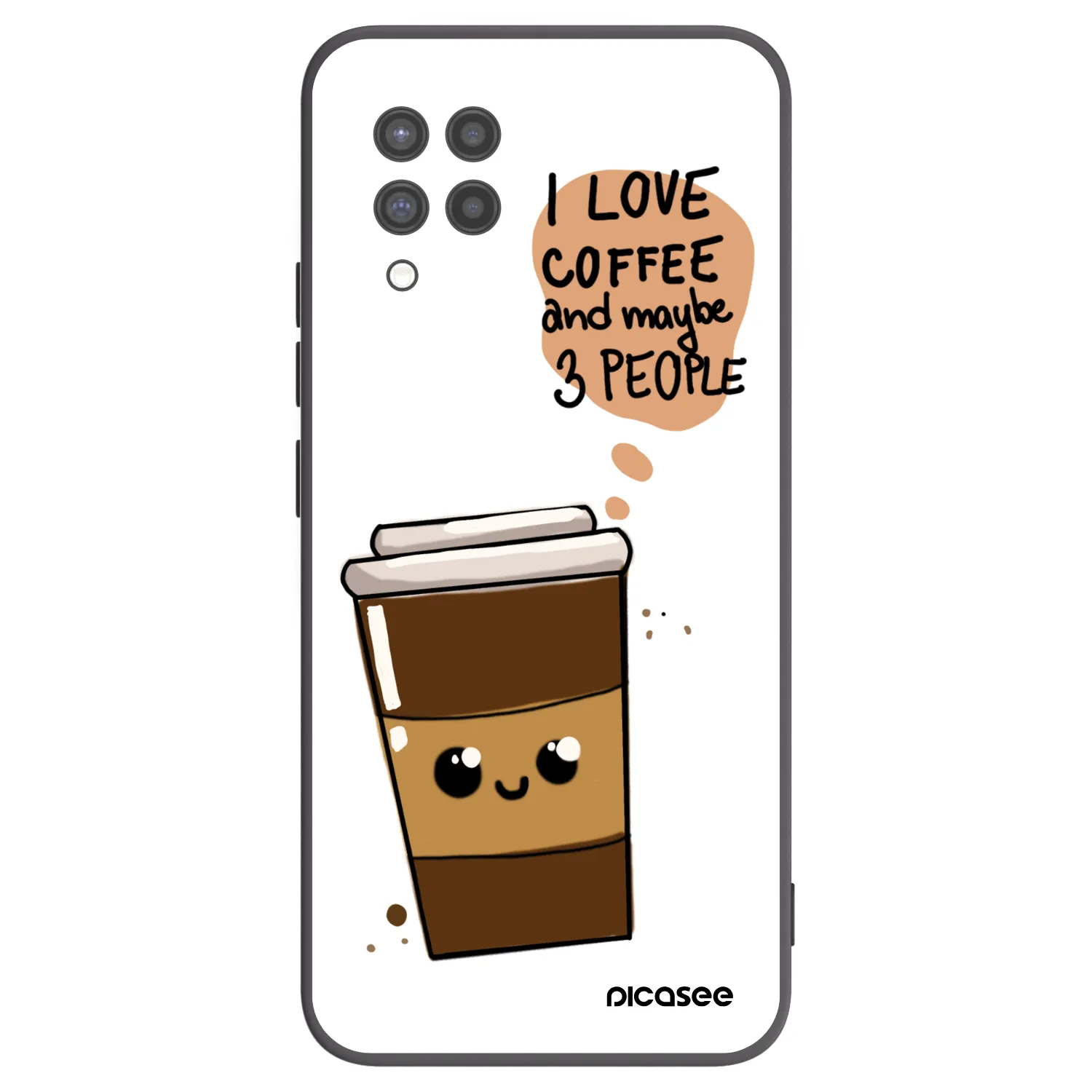 Picasee silikonski črni ovitek za Samsung Galaxy A42 A426B - Cute coffee