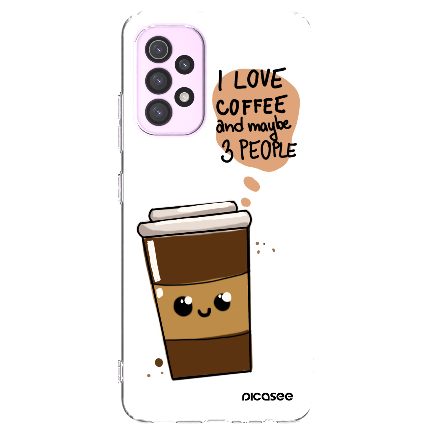 Picasee silikonski prozorni ovitek za Samsung Galaxy A32 5G A326B - Cute coffee