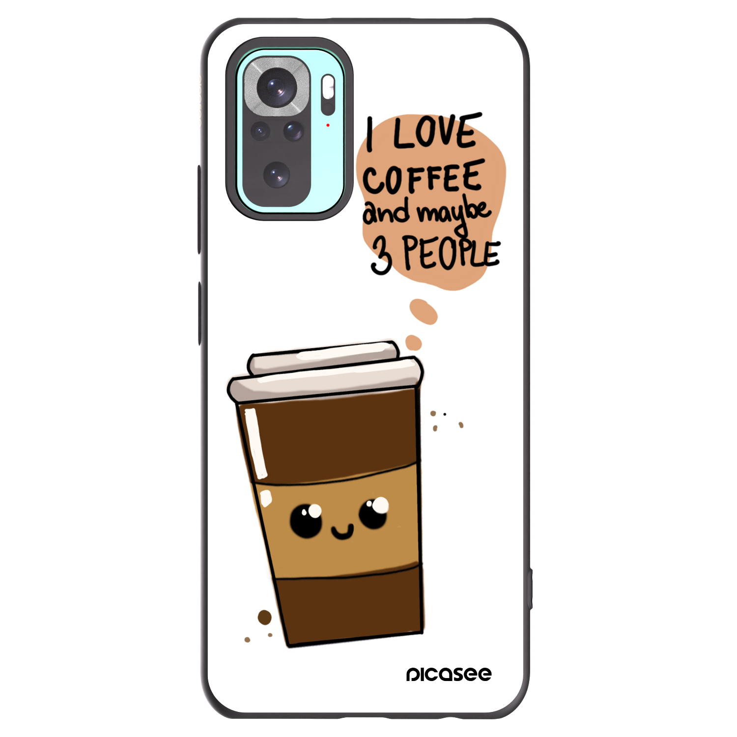 Picasee silikonski črni ovitek za Xiaomi Redmi Note 10 Pro - Cute coffee