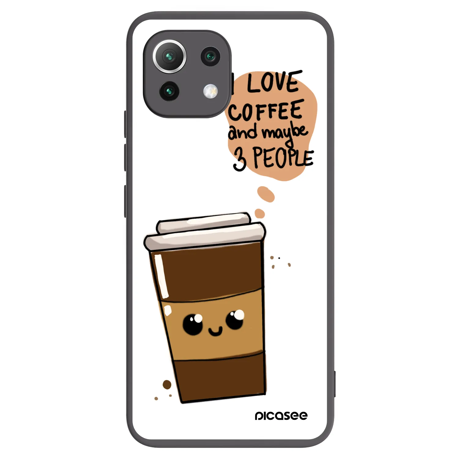 Picasee silikonski črni ovitek za Xiaomi Mi 11 Lite - Cute coffee
