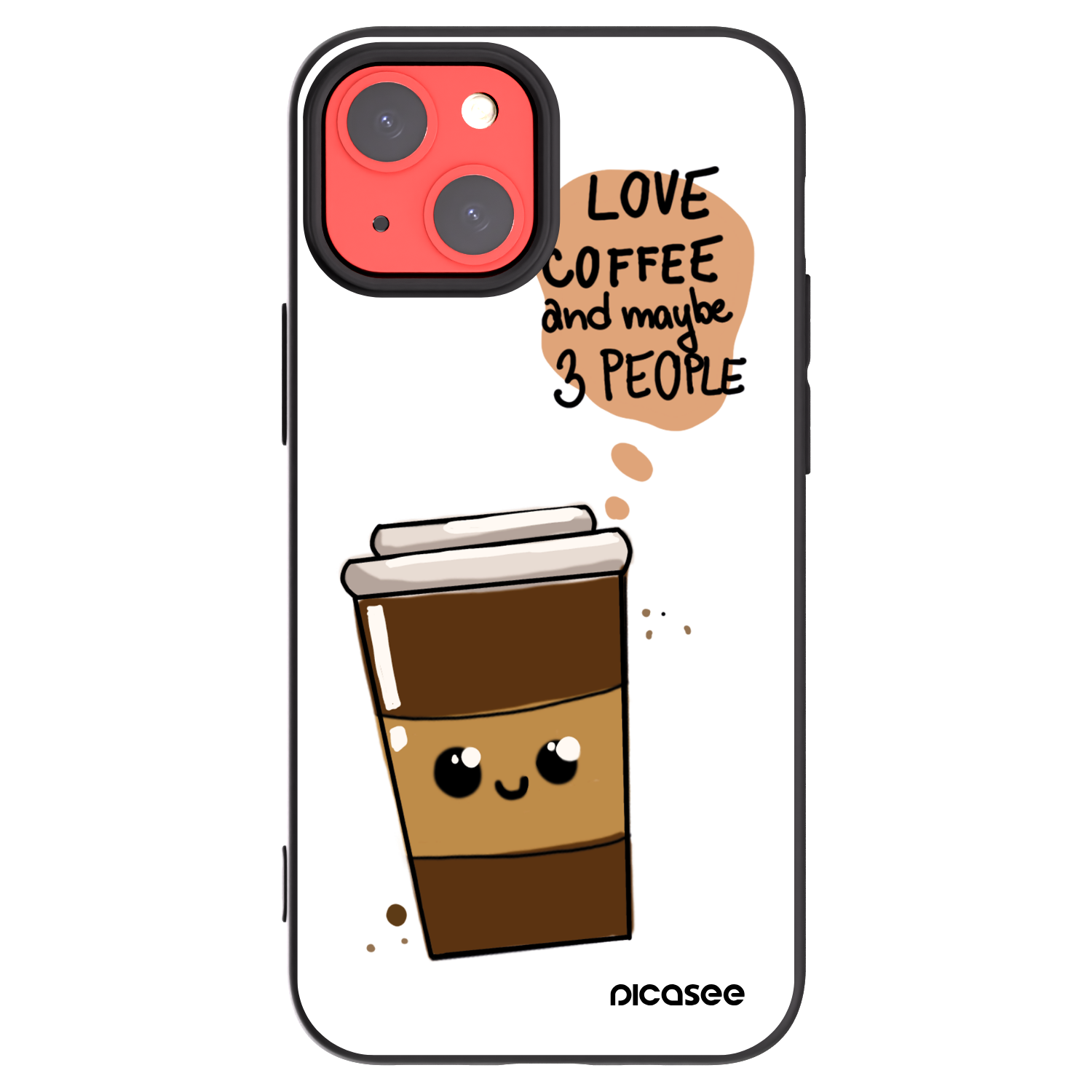 Picasee silikonski črni ovitek za Apple iPhone 13 mini - Cute coffee