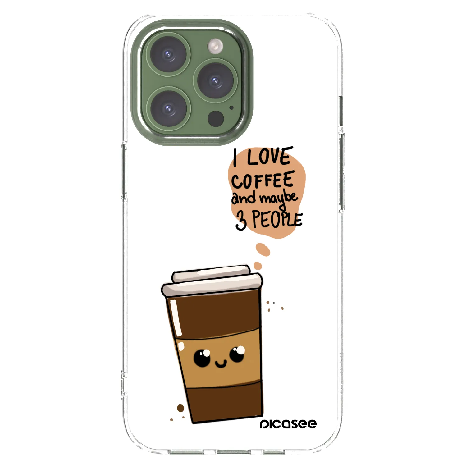 Picasee silikonski prozorni ovitek za Apple iPhone 13 Pro - Cute coffee