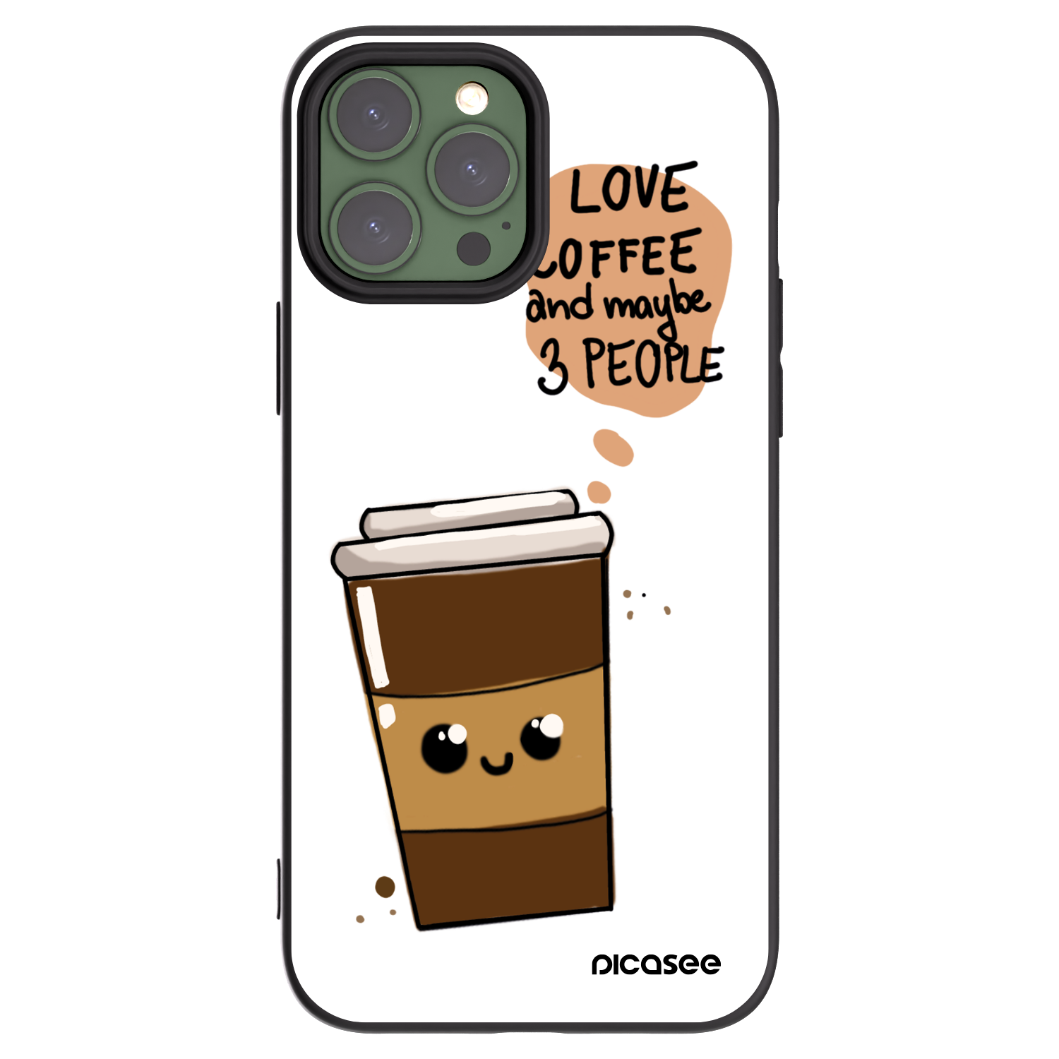 Picasee silikonski črni ovitek za Apple iPhone 13 Pro Max - Cute coffee