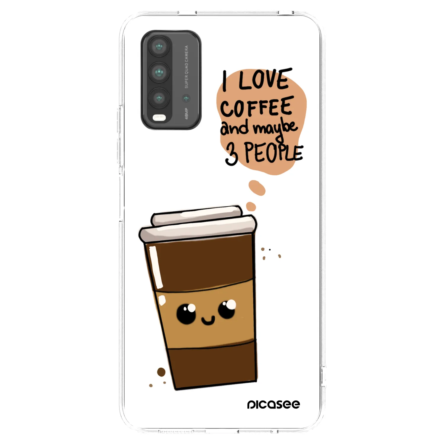 Picasee silikonski prozorni ovitek za Xiaomi Redmi 9T - Cute coffee