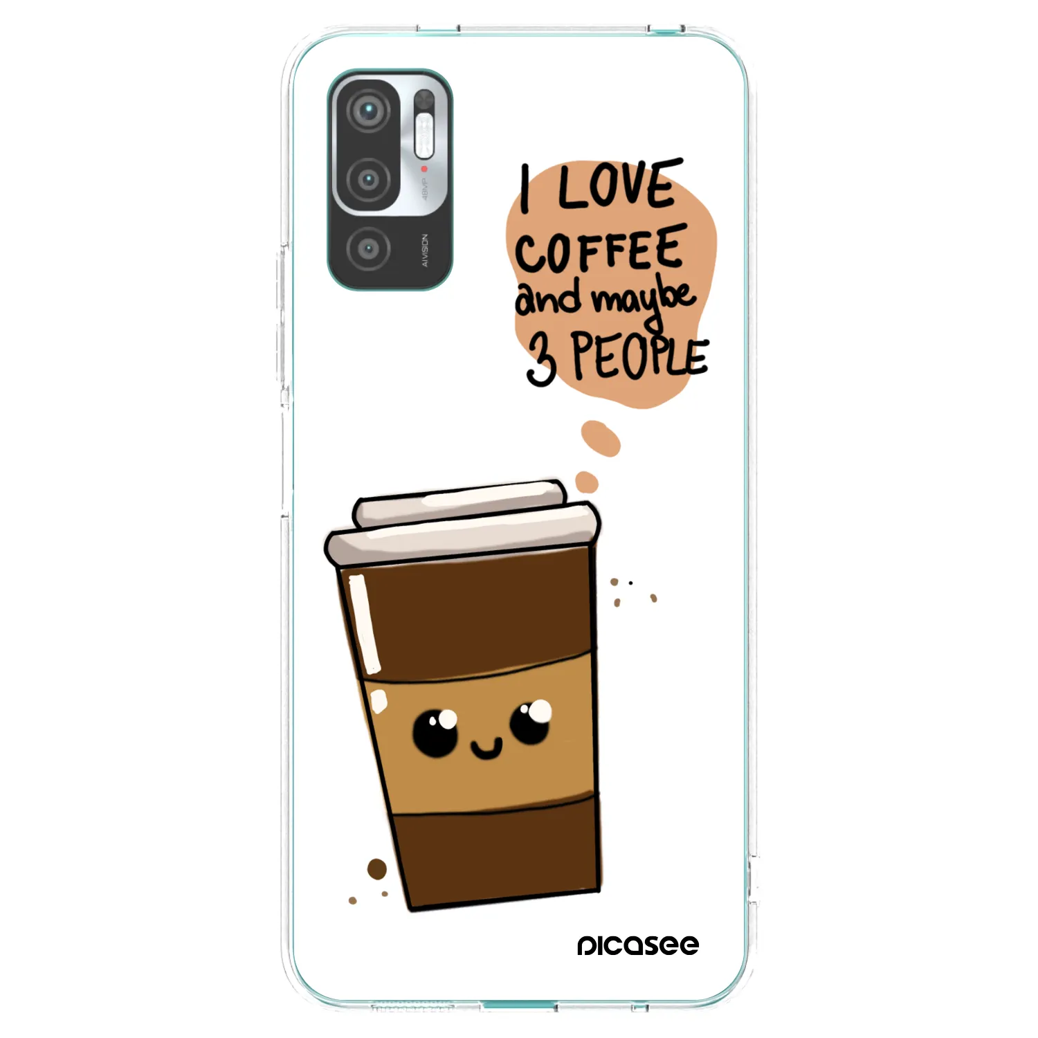 Picasee silikonski prozorni ovitek za Xiaomi Redmi Note 10 5G - Cute coffee