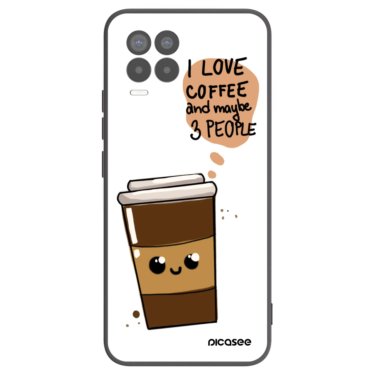 Picasee silikonski črni ovitek za Realme 8 Pro - Cute coffee