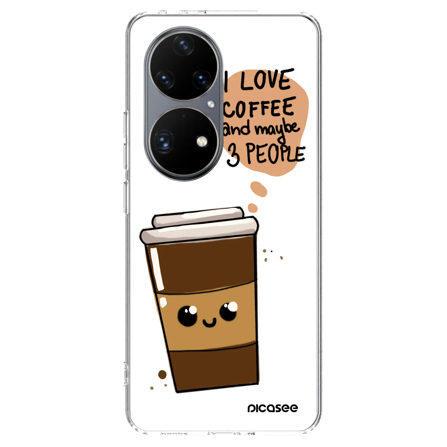 Picasee silikonski prozorni ovitek za Huawei P50 - Cute coffee