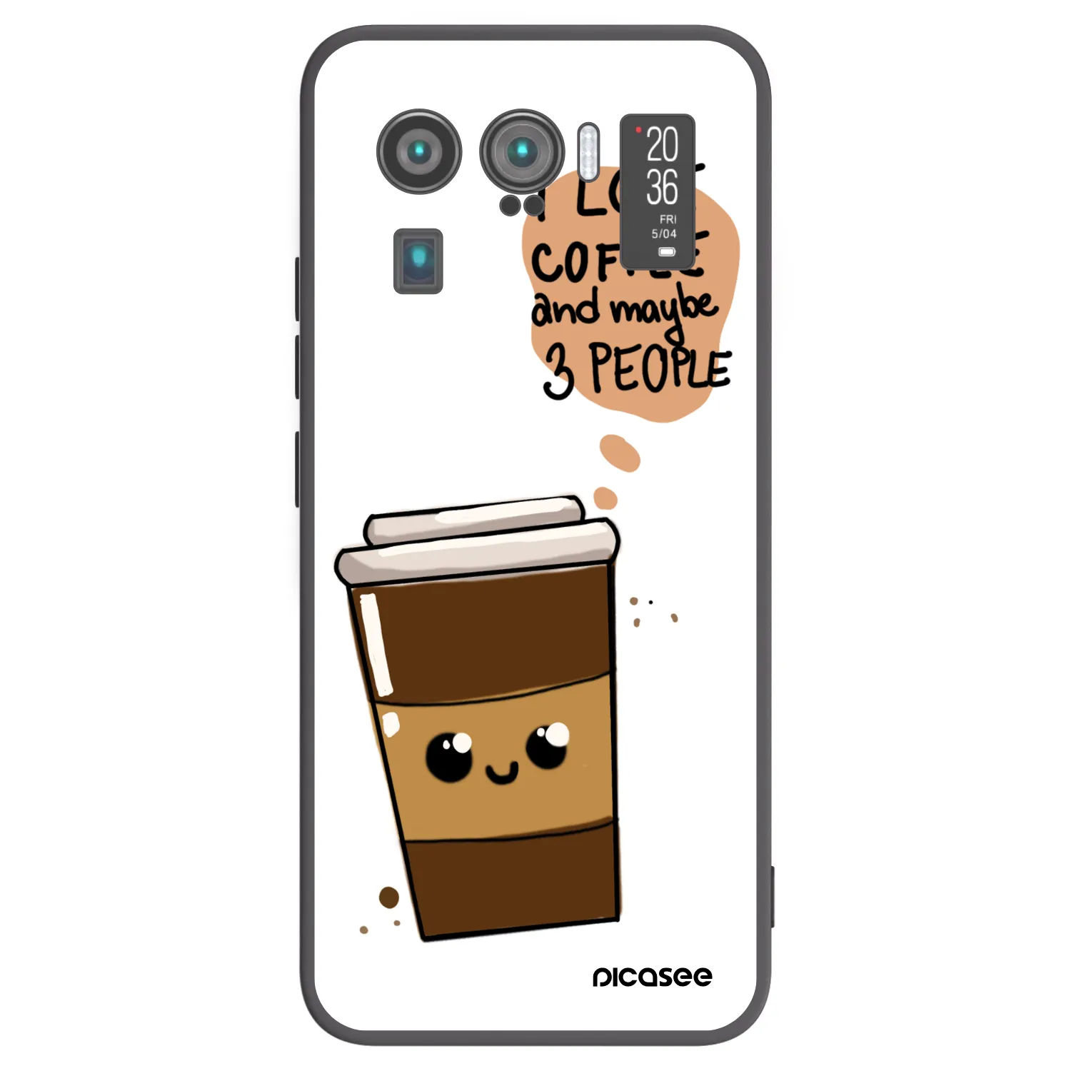 Picasee silikonski črni ovitek za Xiaomi Mi 11 Ultra - Cute coffee