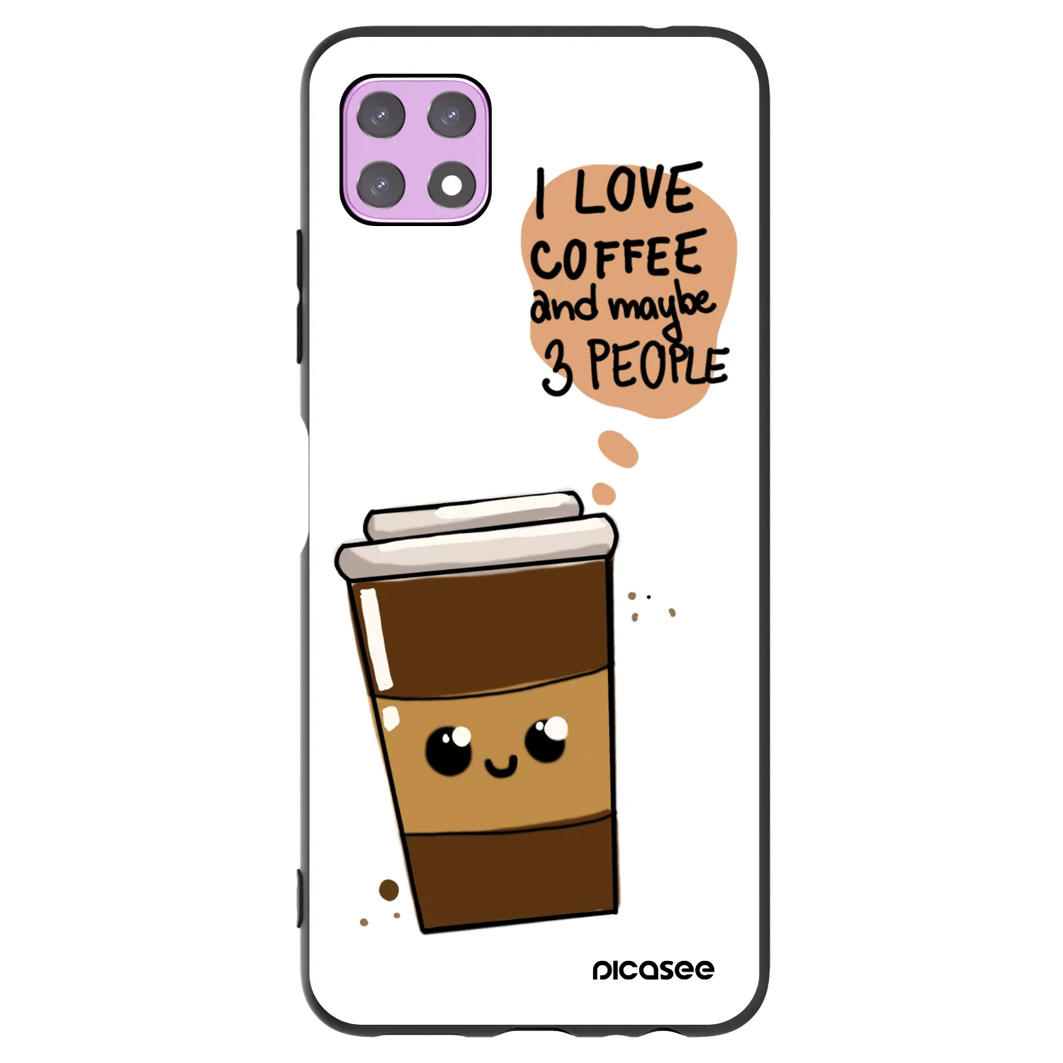 Picasee silikonski črni ovitek za Samsung Galaxy A22 A226B 5G - Cute coffee