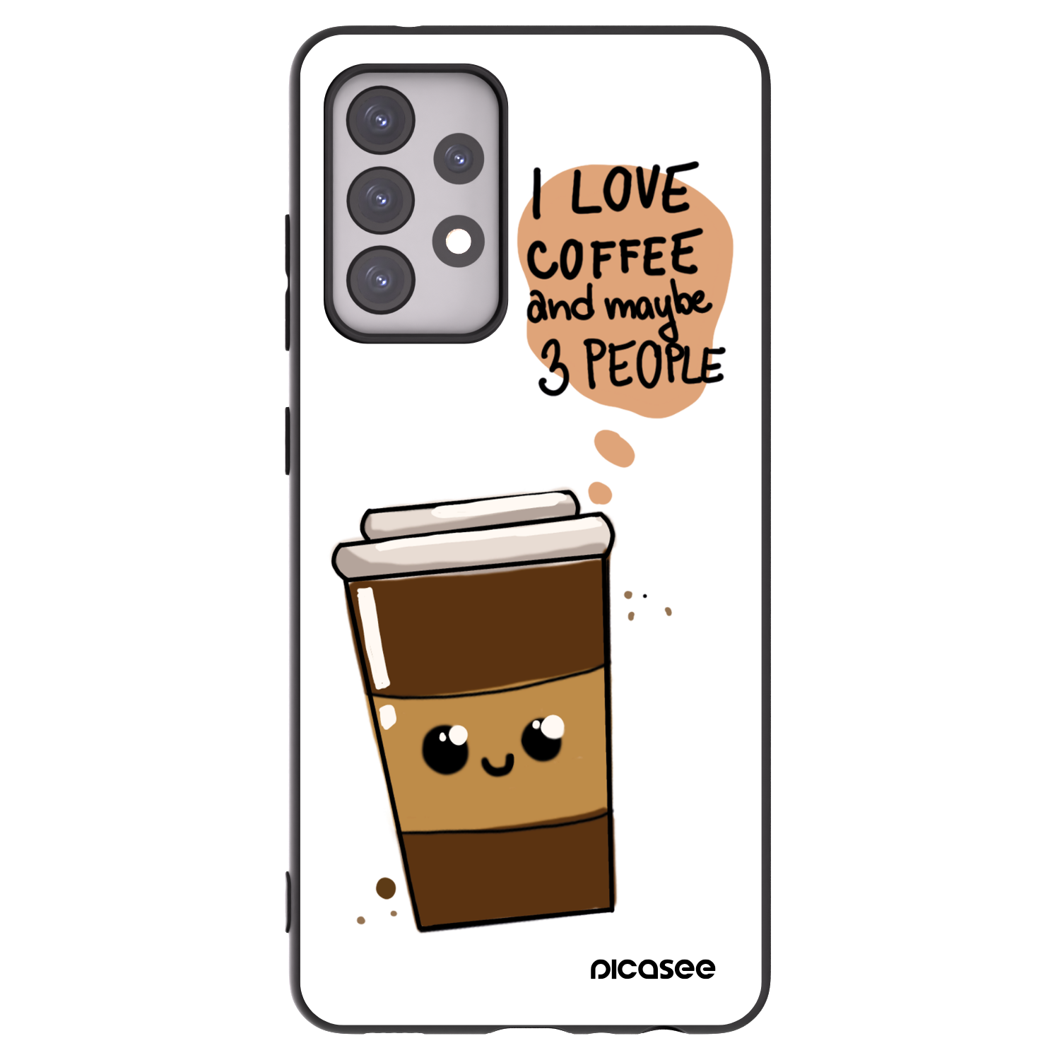 Picasee silikonski črni ovitek za Samsung Galaxy A52s 5G A528B - Cute coffee