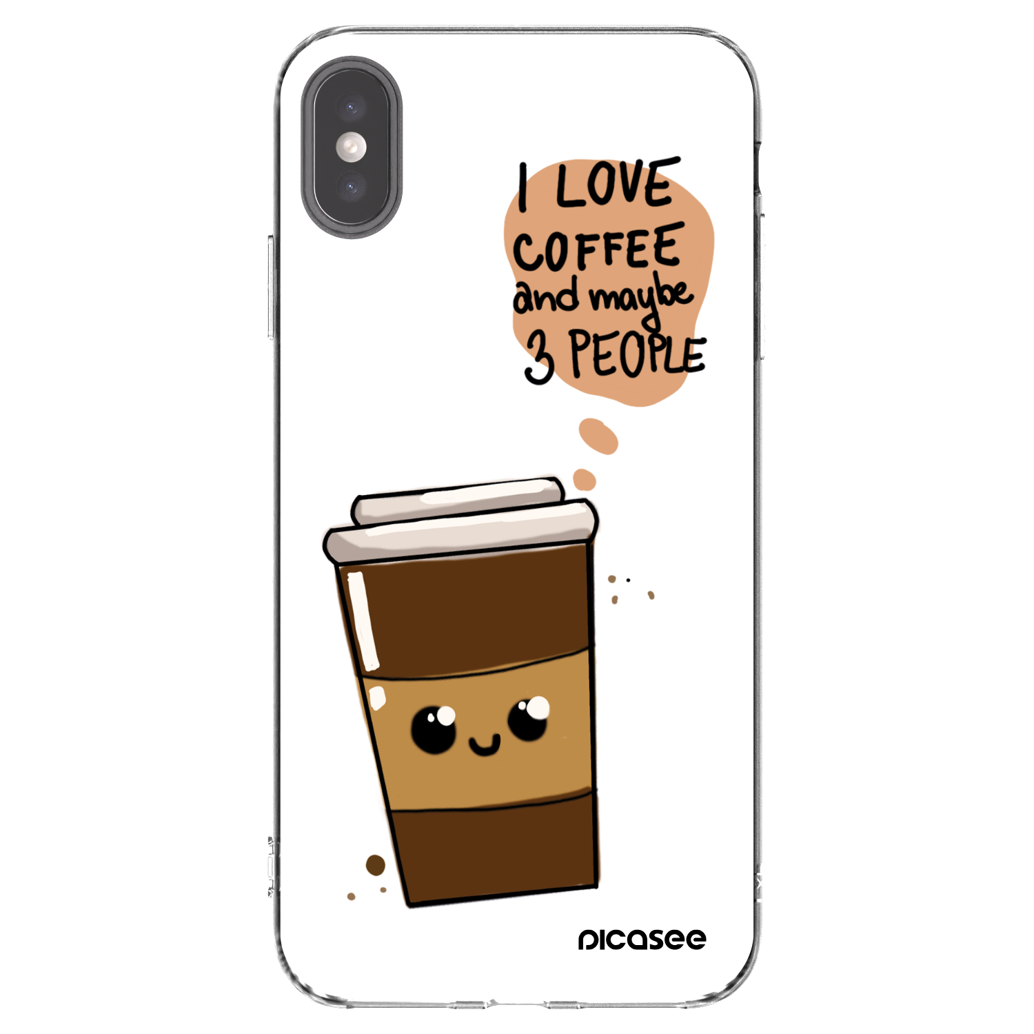 Picasee silikonski prozorni ovitek za Apple iPhone XS Max - Cute coffee