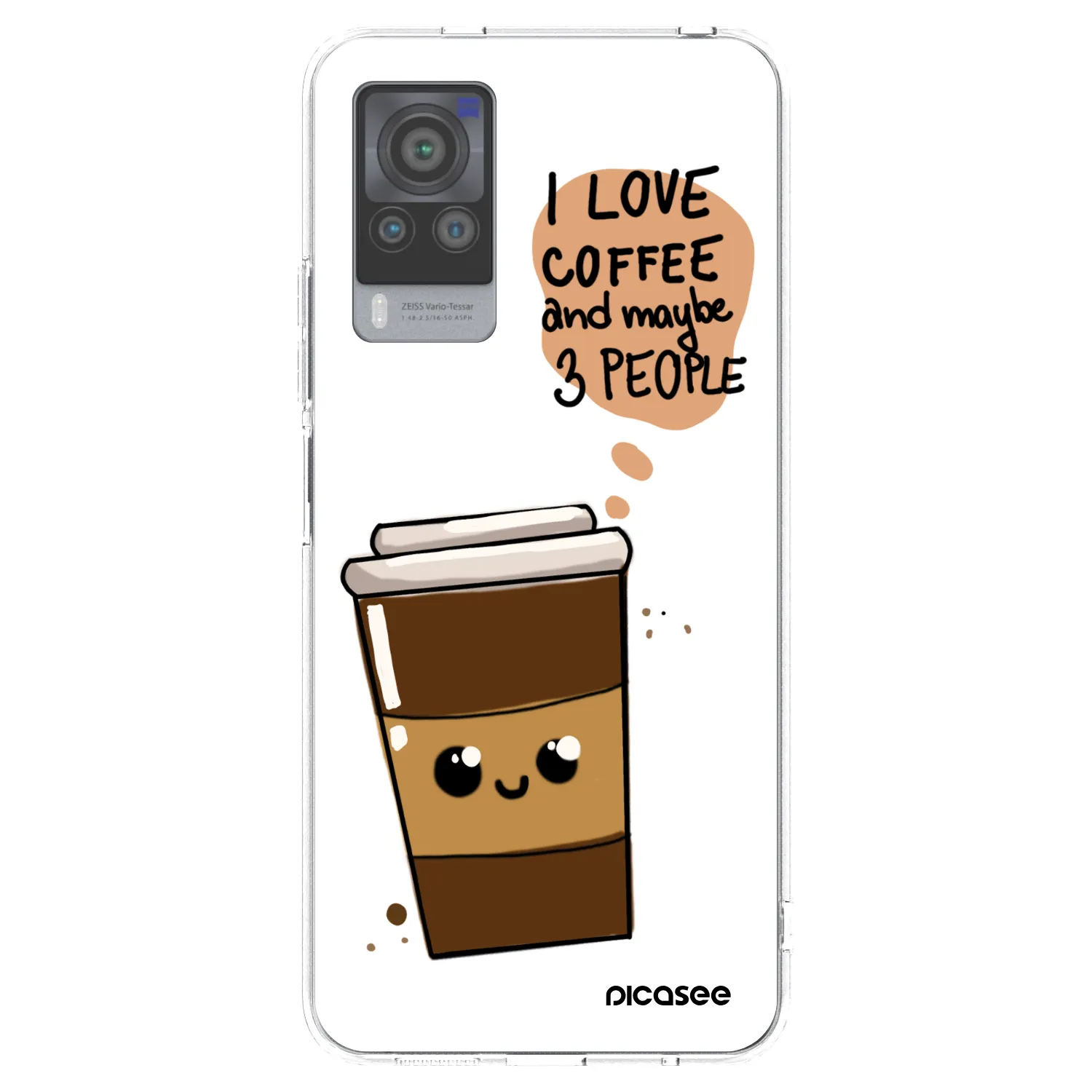 Picasee silikonski prozorni ovitek za Vivo X60 Pro 5G - Cute coffee