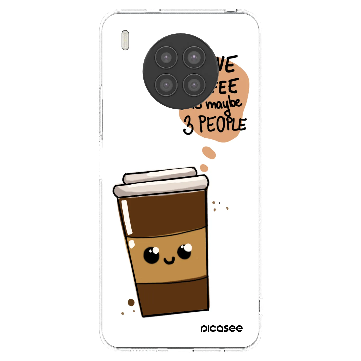 Picasee silikonski prozorni ovitek za Huawei Nova 8i - Cute coffee