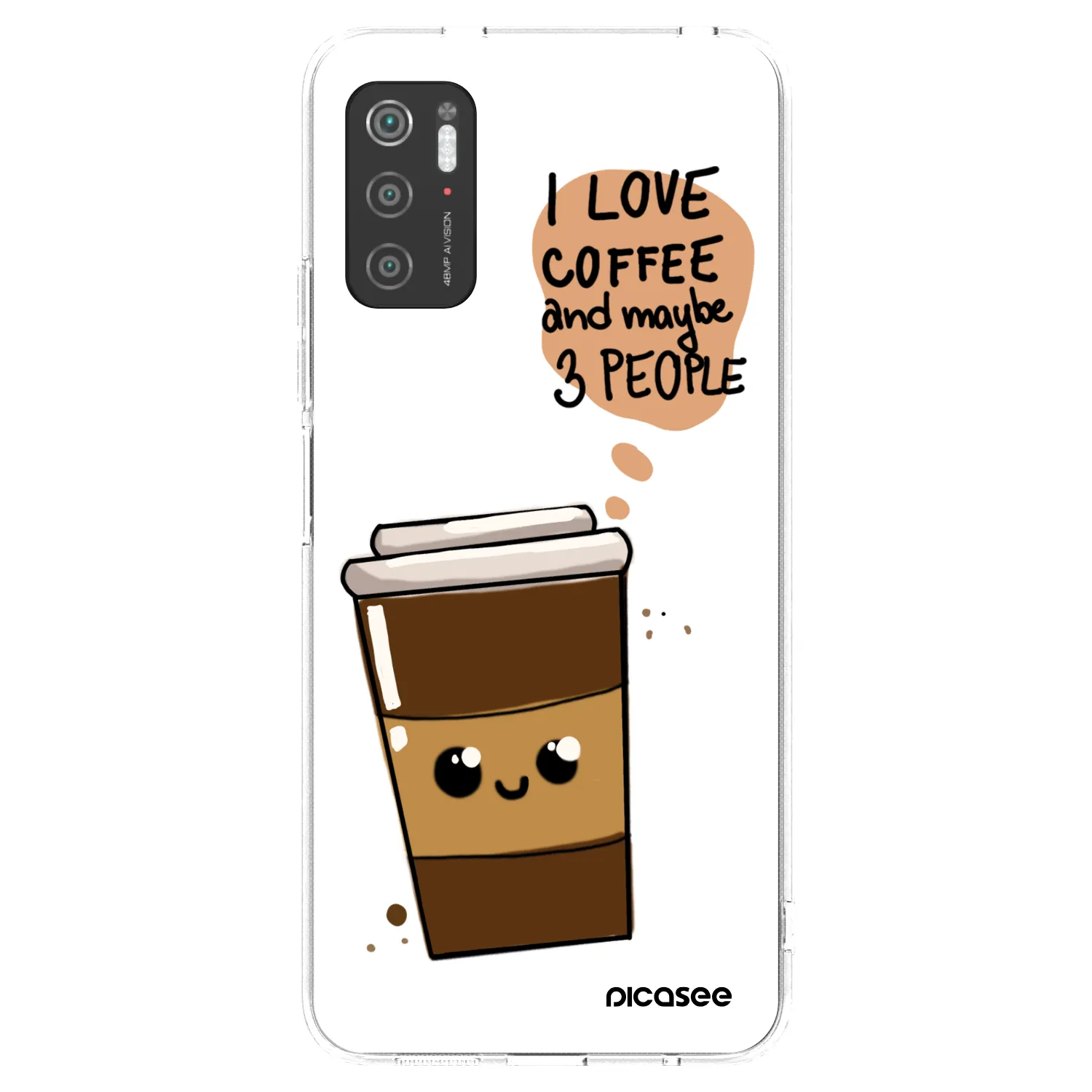 Picasee silikonski prozorni ovitek za Xiaomi Poco M3 Pro 5G - Cute coffee