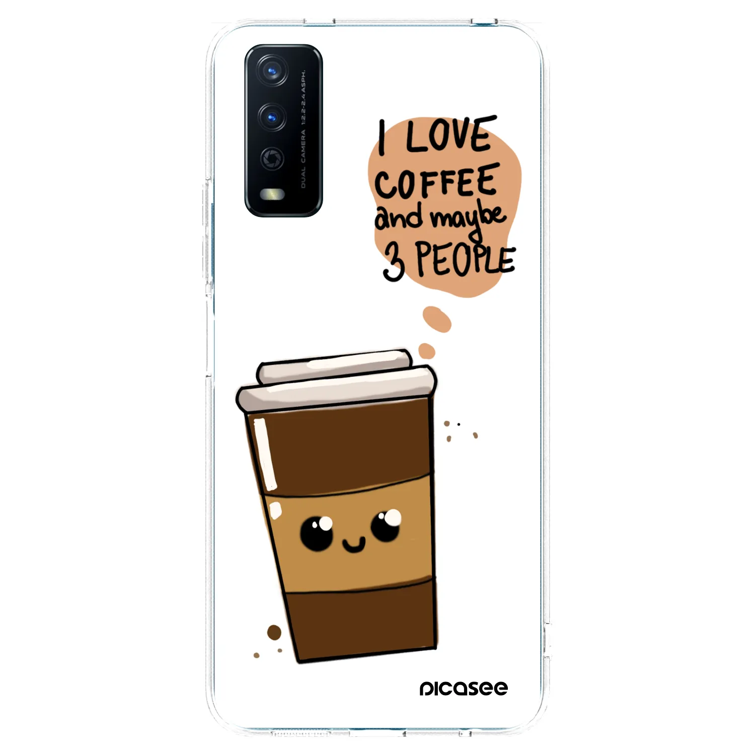 Picasee silikonski prozorni ovitek za Vivo Y11s - Cute coffee