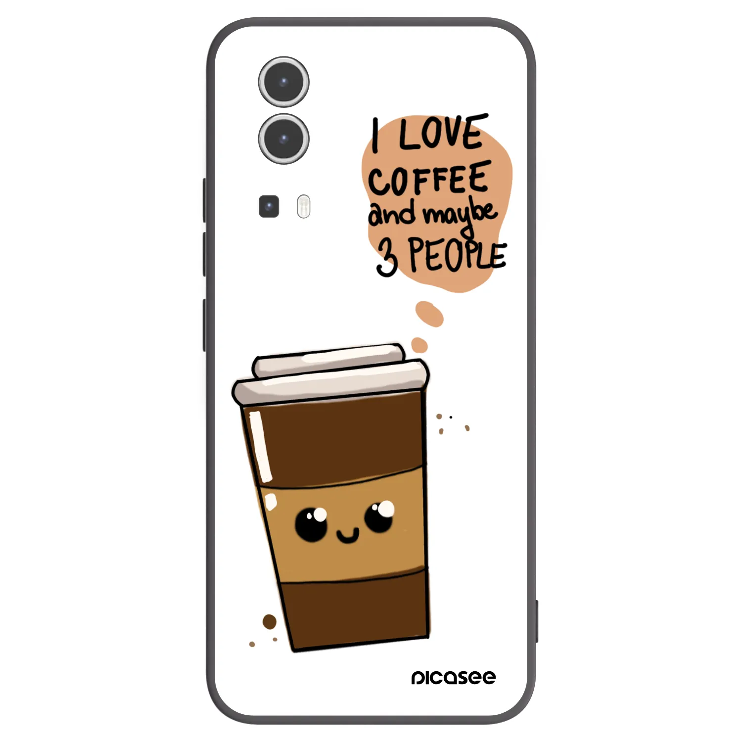 Picasee silikonski črni ovitek za Vivo Y72 5G - Cute coffee