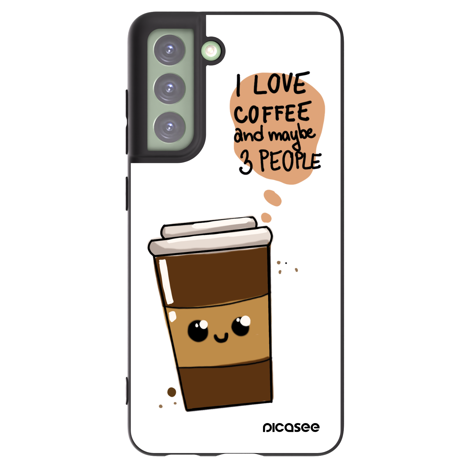 Picasee silikonski črni ovitek za Samsung Galaxy S21 FE 5G - Cute coffee