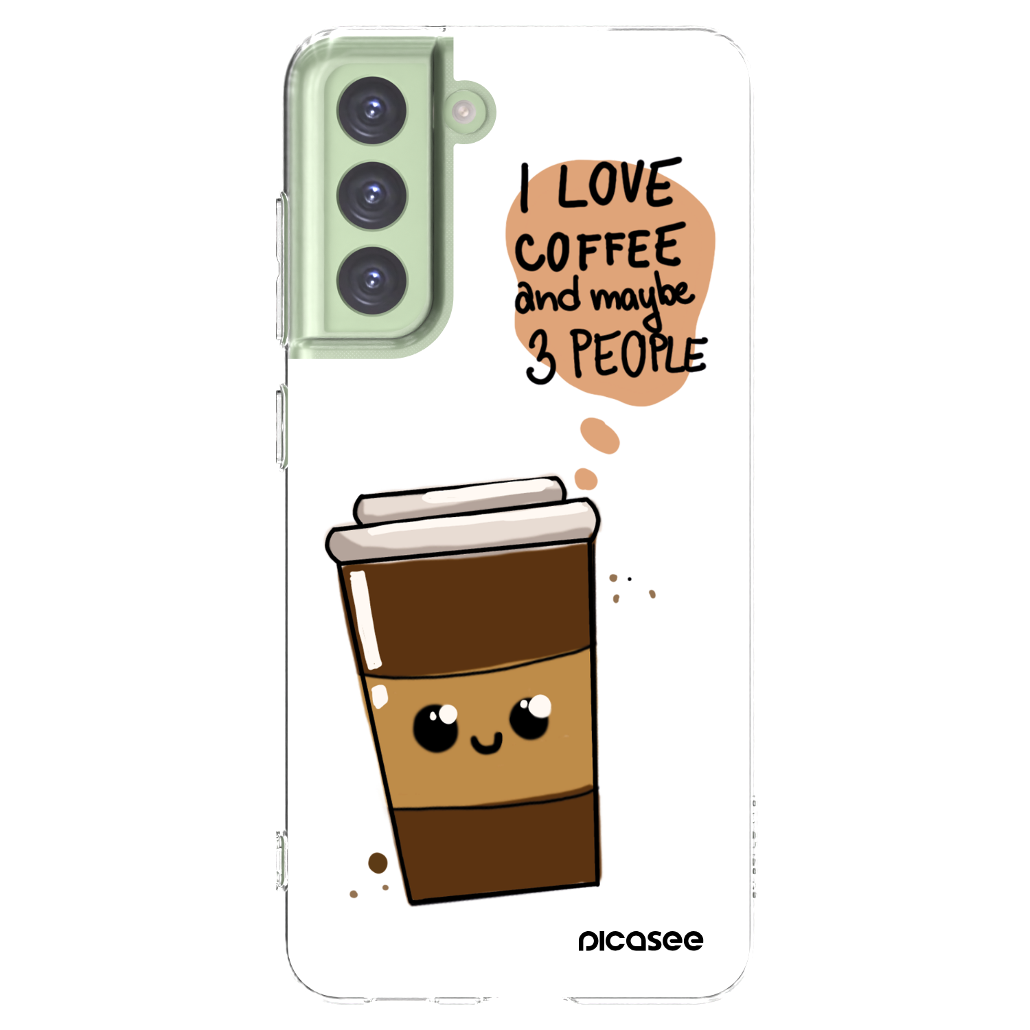 Picasee silikonski prozorni ovitek za Samsung Galaxy S21 FE 5G - Cute coffee