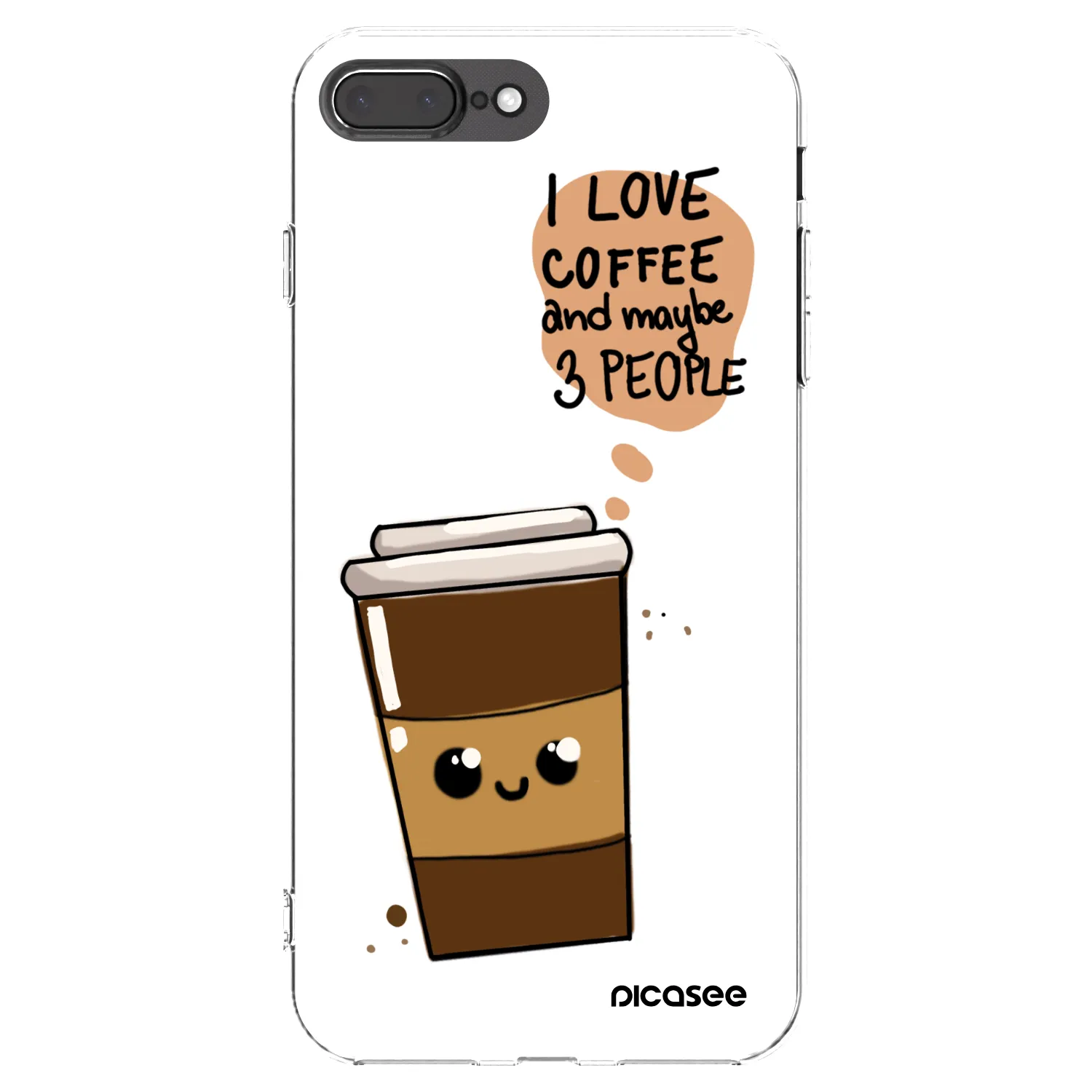 Picasee silikonski prozorni ovitek za Apple iPhone 7 Plus - Cute coffee
