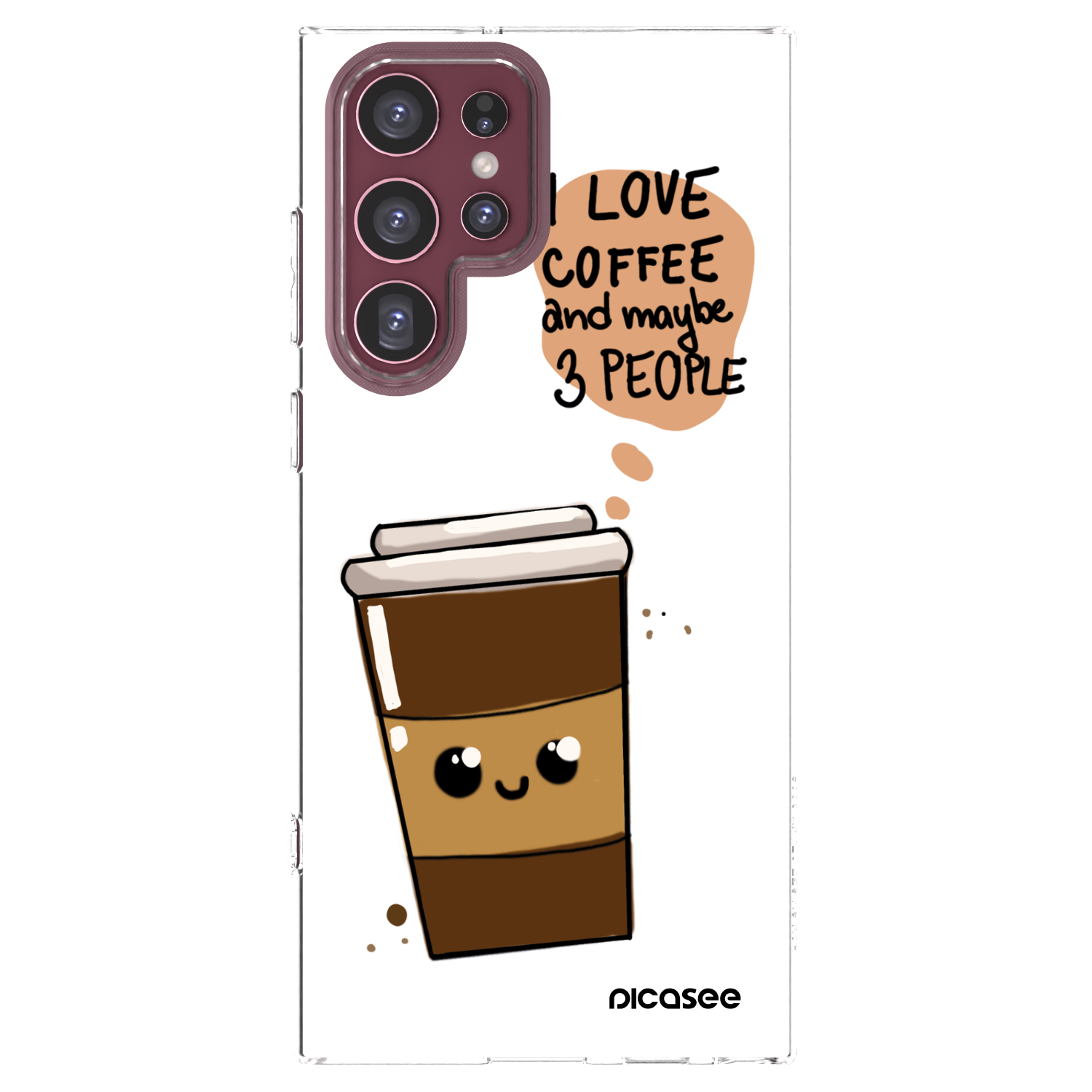Picasee silikonski prozorni ovitek za Samsung Galaxy S22 Ultra 5G - Cute coffee