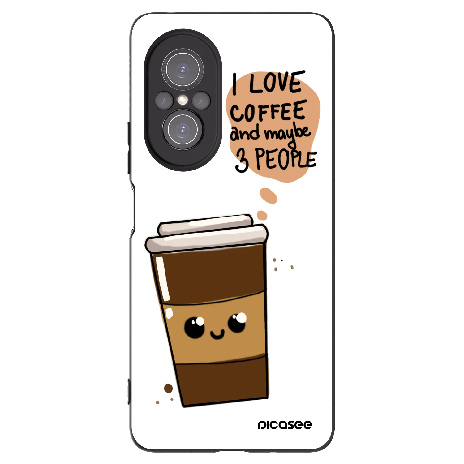 Picasee silikonski črni ovitek za Huawei Nova 9 SE - Cute coffee