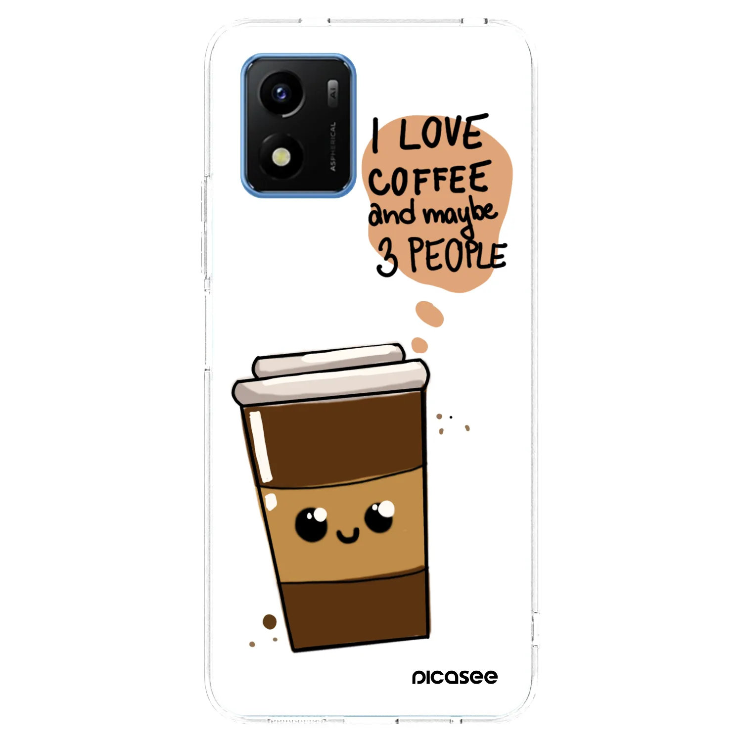 Picasee silikonski prozorni ovitek za Vivo Y01 - Cute coffee