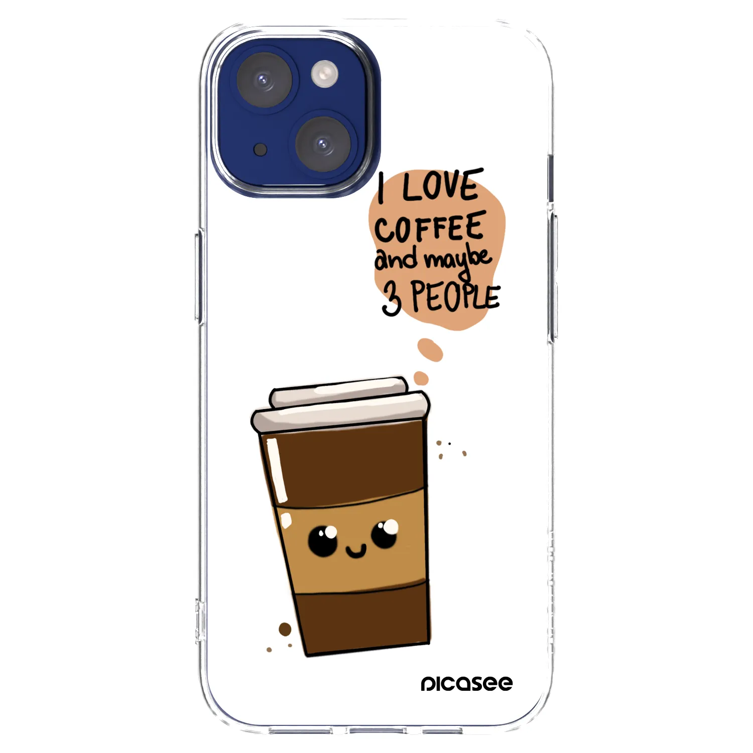 Picasee silikonski prozorni ovitek za Apple iPhone 14 - Cute coffee