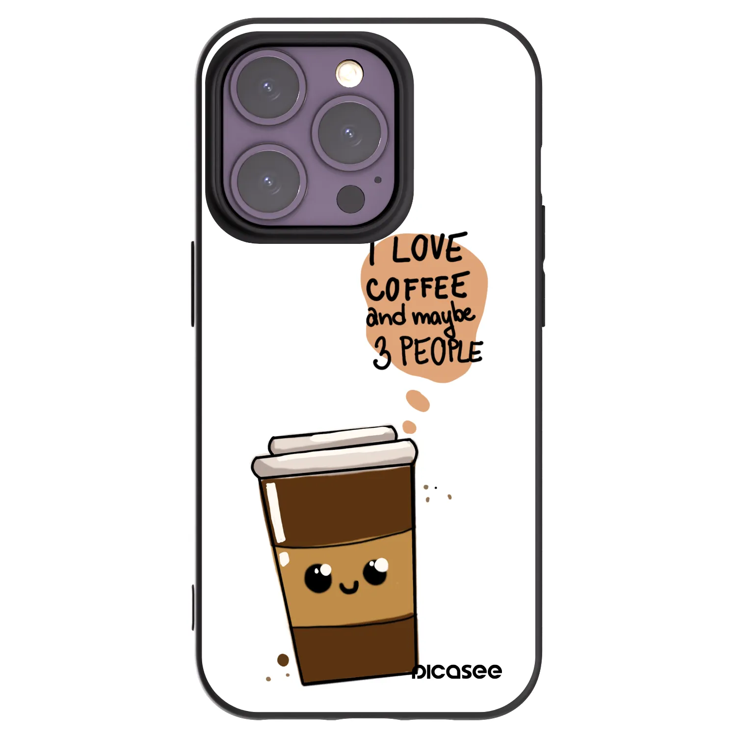 Picasee silikonski črni ovitek za Apple iPhone 14 Pro - Cute coffee