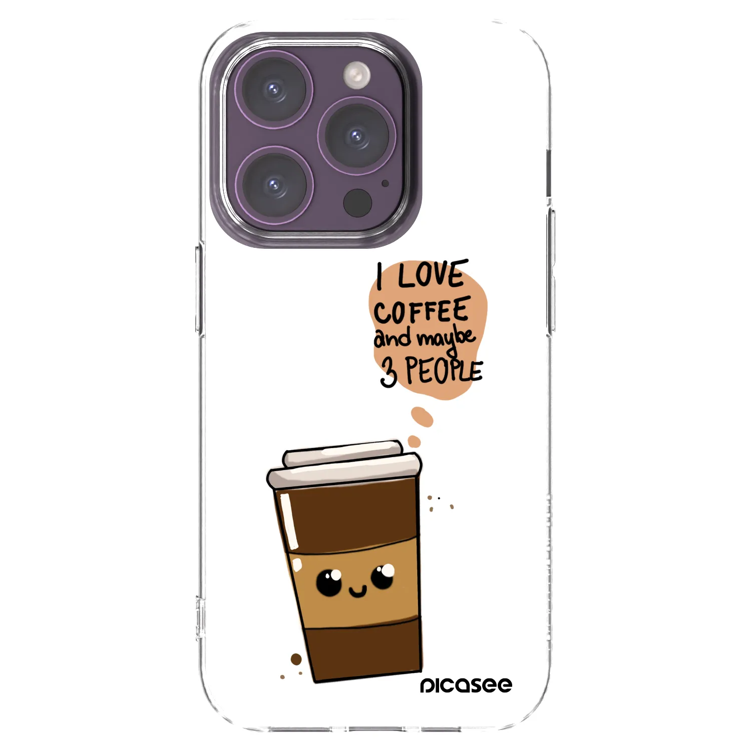 Picasee silikonski prozorni ovitek za Apple iPhone 14 Pro - Cute coffee