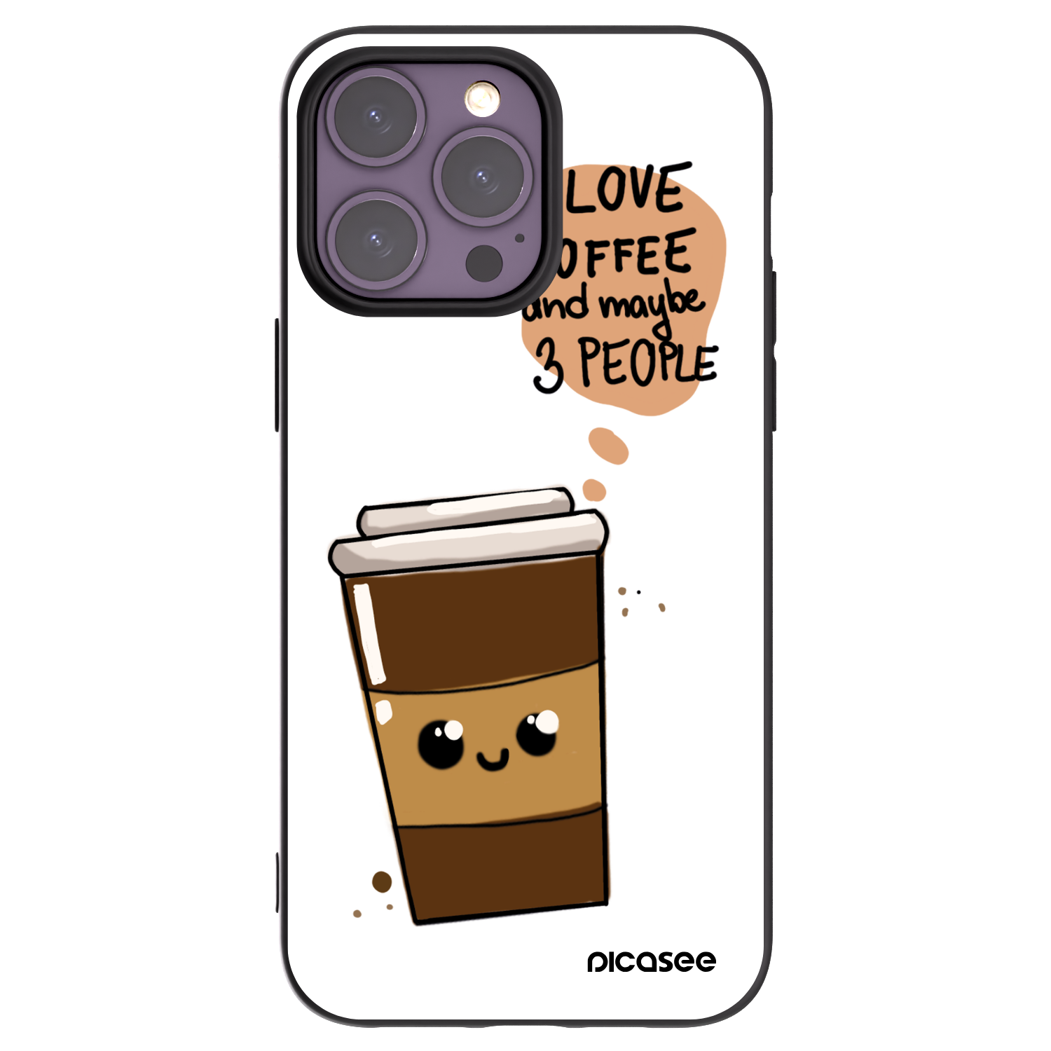 Picasee silikonski črni ovitek za Apple iPhone 14 Pro Max - Cute coffee