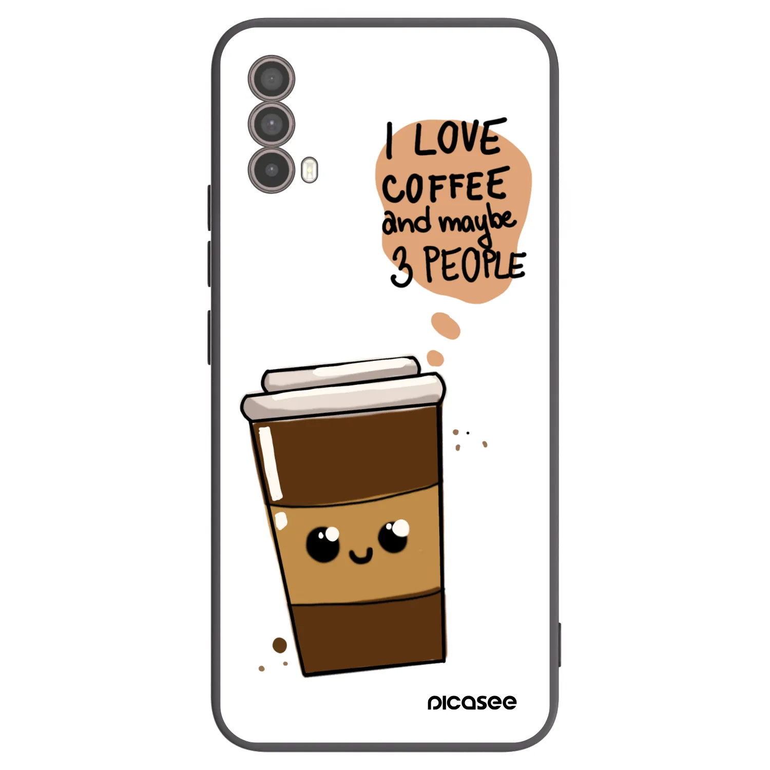 Picasee silikonski črni ovitek za Motorola Moto E40 - Cute coffee