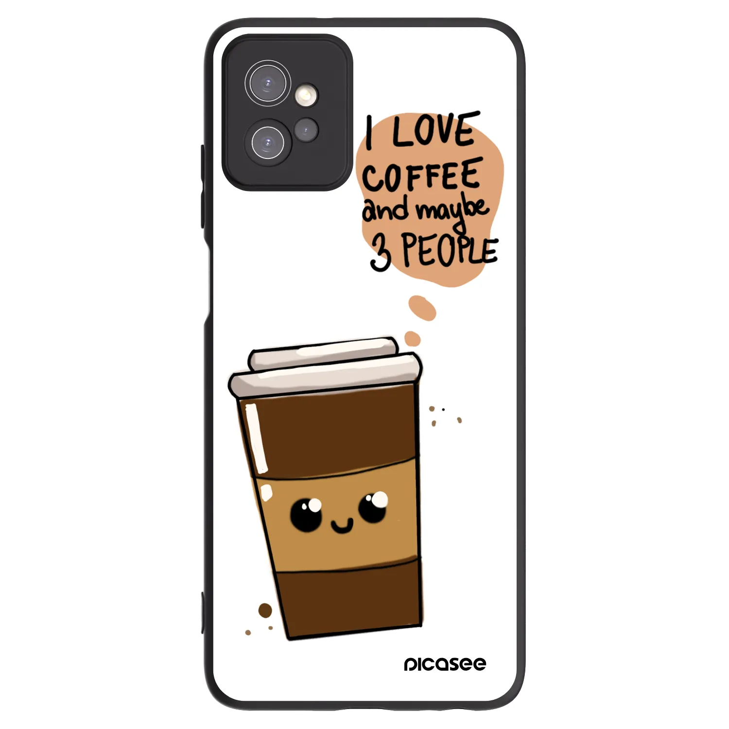 Picasee silikonski črni ovitek za Motorola Moto G32 - Cute coffee
