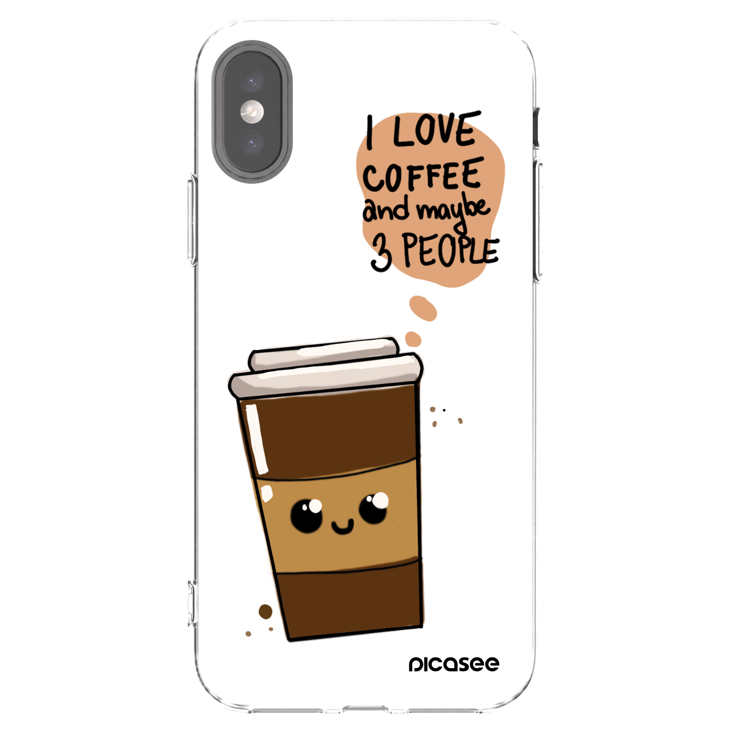 Picasee silikonski prozorni ovitek za Apple iPhone X/XS - Cute coffee
